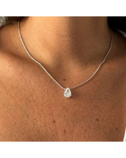 1.00 karaat Ely Pear roségouden synthetische diamanten hanger