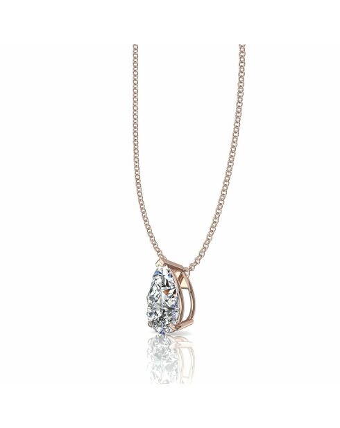 1.00 karaat Ely Pear roségouden synthetische diamanten hanger