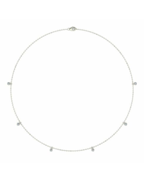 Celestina-ketting van 0,30 karaat en halsketting met synthetische diamanten. Witgoud