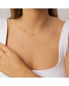 Celestina-ketting van 0,30 karaat en halsketting met synthetische diamanten. Witgoud