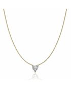 1.00 karaat Ella geelgouden hart synthetische diamanten hanger
