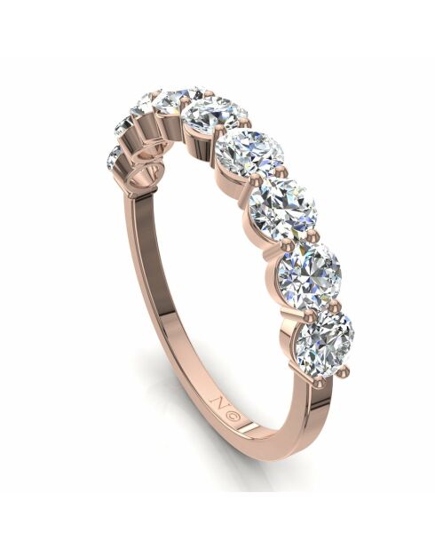 Half Alliance 9 diamantes sintéticos redondos de 1,20 quilates Daniela Rose Gold