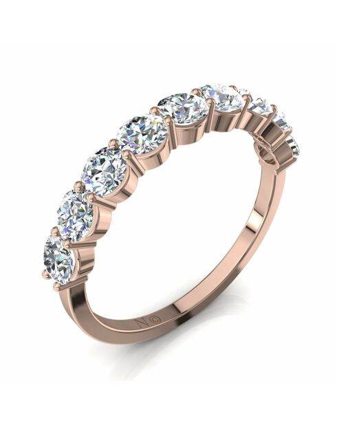 Half Alliance 9 diamantes sintéticos redondos de 1,20 quilates Daniela Rose Gold