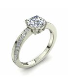 0.60 karaat synthetische diamanten solitaire bianca witgoud met schouders