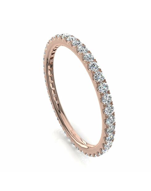 Anillo Gabriela con diamantes redondos naturales en oro rosa de 0.50 quilates