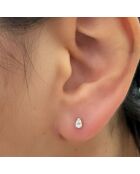 Mariella 0.20 karaat peeroorbellen met synthetische diamanten, geelgoud