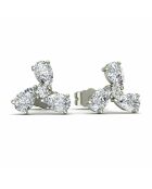 Orecchini con diamanti sintetici a pera e diamanti sintetici rotondi in oro bianco Melissa da 0,64 carati