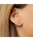 Orecchini con diamanti sintetici a pera e diamanti sintetici rotondi in oro bianco Melissa da 0,64 carati