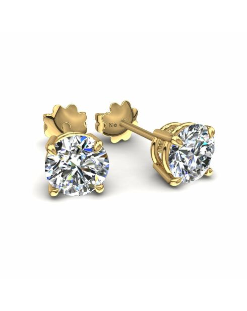 Orecchini Sabrina in oro giallo da 1,00 carati con diamanti sintetici