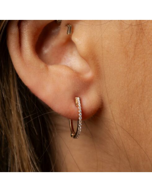 Isabella 0.20 karaat ovale oorringen met synthetische diamanten, roségoud