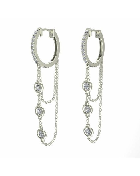 0.42 karaat Benedetta ronde synthetische diamanten oorbellen witgoud