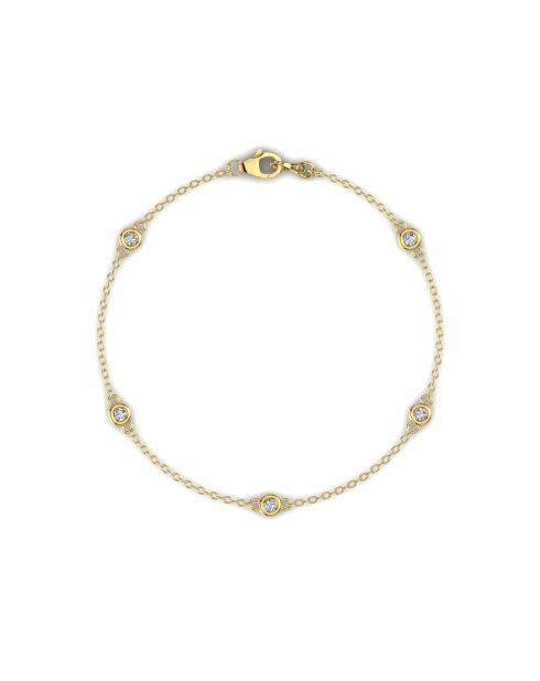 Brazalete de cadena de oro amarillo Lidia de 0.30 quilates y diamantes sintéticos