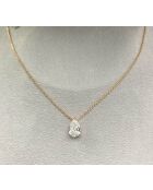 1.00 karaat Ely Pear geelgouden synthetische diamanten hanger