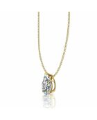 1.00 karaat Ely Pear geelgouden synthetische diamanten hanger