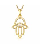 Sarah synthetische diamanten hanger geelgoud