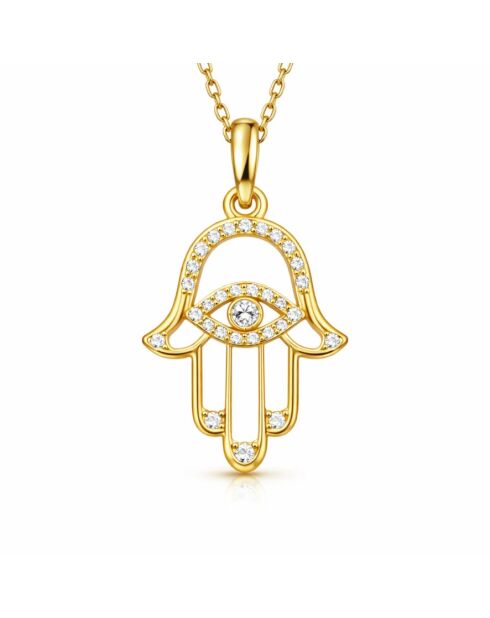 Sarah synthetische diamanten hanger geelgoud