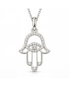 Sarah witgouden hanger met synthetische diamant