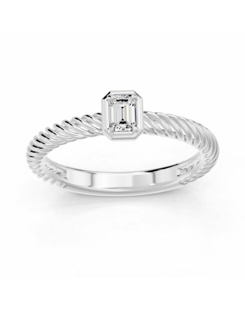 0.20 karaat Vittoria Emerald Cut Natural Diamond Solitaire Witgoud