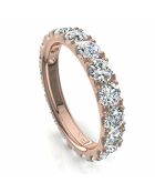 Anillo Gabriela con diamantes sintéticos redondos de oro rosa de 2.00 quilates