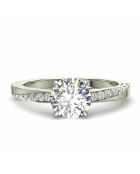 0.60 karaat natuurlijke diamant solitaire geschouderde bianca witgoud