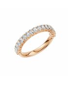 Demi-alliance 17 diamants synthétiques ovales 1.00 carat Emanuela. Or Rose