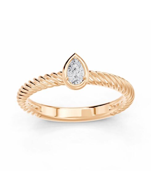 0.20 karaat Ornella roségouden peer synthetische diamantsolitaire