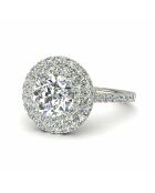 Anillo Caterina con diamantes sintéticos redondos en oro blanco de 1,40 quilates