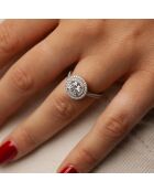 Anillo Caterina con diamantes sintéticos redondos en oro blanco de 1,40 quilates