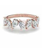 Half Alliance 7 diamantes en forma de pera naturales en oro rosa Aline de 1,40 quilates