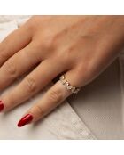 Half Alliance 7 diamantes en forma de pera naturales en oro rosa Aline de 1,40 quilates