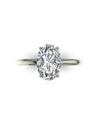 1.00 karaat Romy witgouden ovale verlovingsring met natuurlijke diamanten