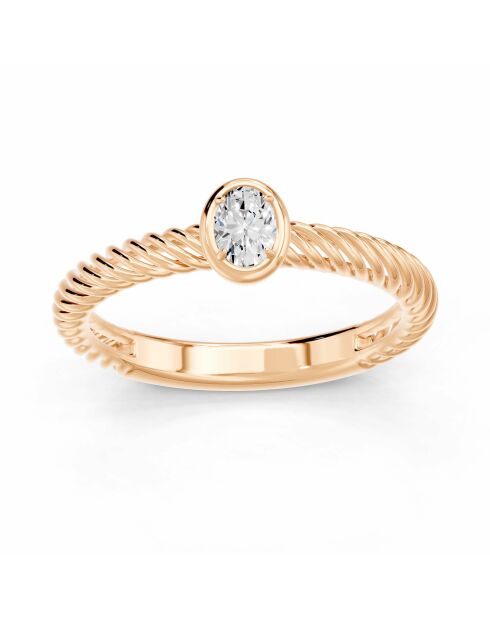 0.20 karaat Octavia roségouden natuurlijke ovale diamanten solitaire