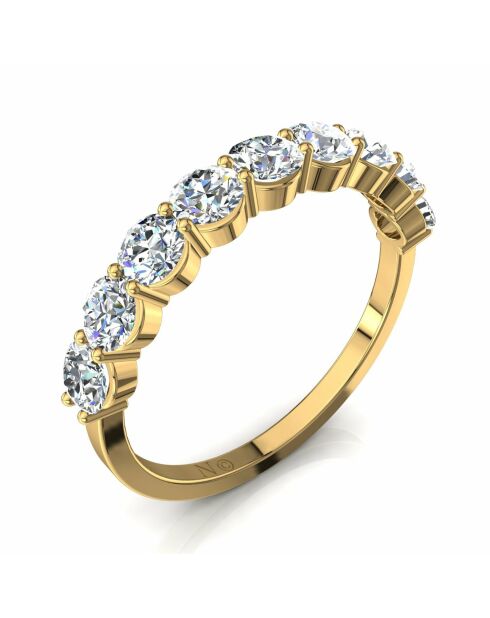 Half Alliance 9 diamantes sintéticos redondos de 1.20 quilates en oro amarillo Daniela