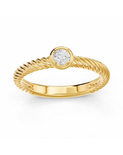 0.20 karaat ronde synthetische diamant solitaire Gaïa geelgoud