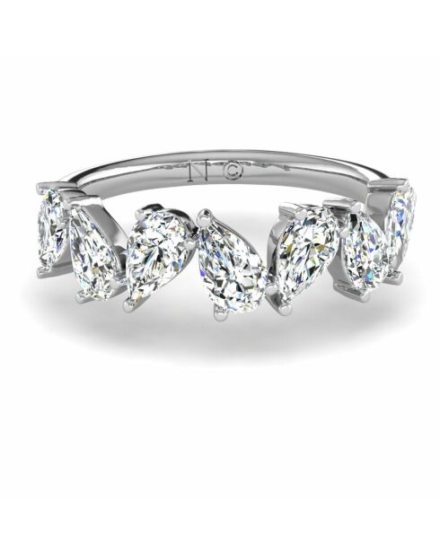 Synthetische diamanten van Halve alliantie met 7 peren 1,40 karaat Aline Witgoud