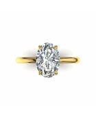 0.50 karaat Romy geelgouden natuurlijke ovale diamanten verlovingsring