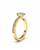 Solitaire natuurlijke peerdiamant en ronde natuurlijke diamanten 0,65 karaat Noémie Yellow Gold