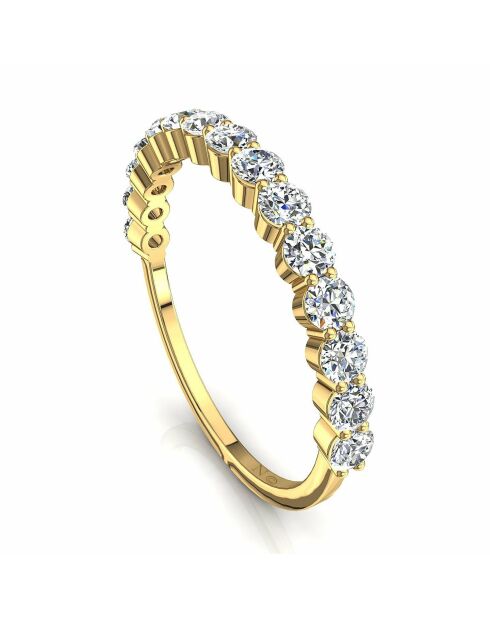 Halve alliantie 15 ronde synthetische diamanten 0,75 karaat Daniela geelgoud