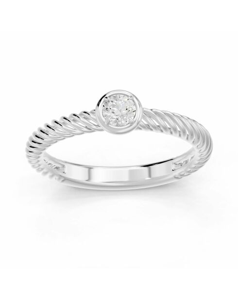 0.20 karaat ronde synthetische diamant solitaire Gaïa witgoud