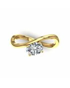 0.50 karaat Raffaella geelgoud ovale synthetische diamantsolitaire