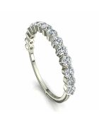 Half alliance 15 diamanti sintetici rotondi Daniela da 0,75 carati in oro bianco