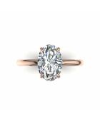 0.50 karaat Romy roségouden natuurlijke ovale diamanten verlovingsring