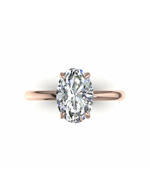 0.50 karaat Romy roségouden natuurlijke ovale diamanten verlovingsring
