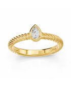 0.20 karaat peer synthetische diamant solitaire Ornella geelgoud