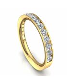Halve alliantie 17 synthetische diamanten 0,60 karaat Antonia geelgoud