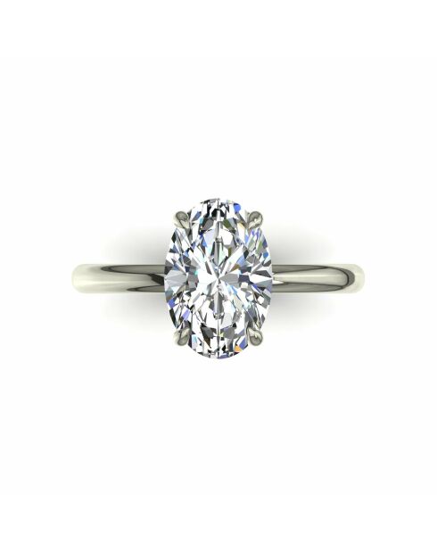 1.00 karaat Romy witgouden ovale synthetische diamanten verlovingsring