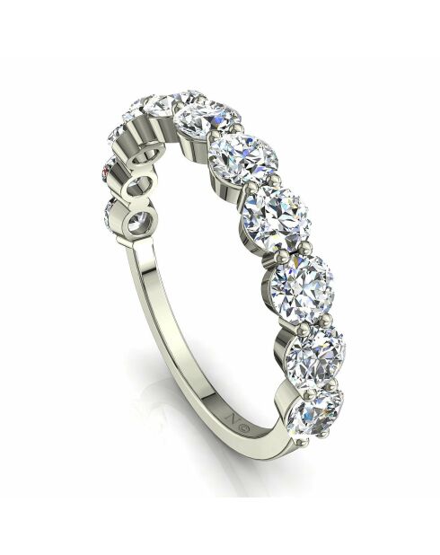 Half Alliance 11 diamantes sintéticos redondos de 1,30 quilates en oro blanco Daniela