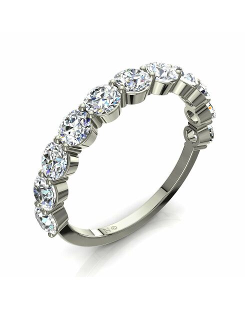 Half Alliance 11 diamantes sintéticos redondos de 1,30 quilates en oro blanco Daniela