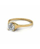 Diamante sintético redondo solitario de 0.50 quilates Carina Yellow Gold