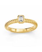 0,20 karaat Vittoria Emerald Cut synthetische diamant solitaire geelgoud